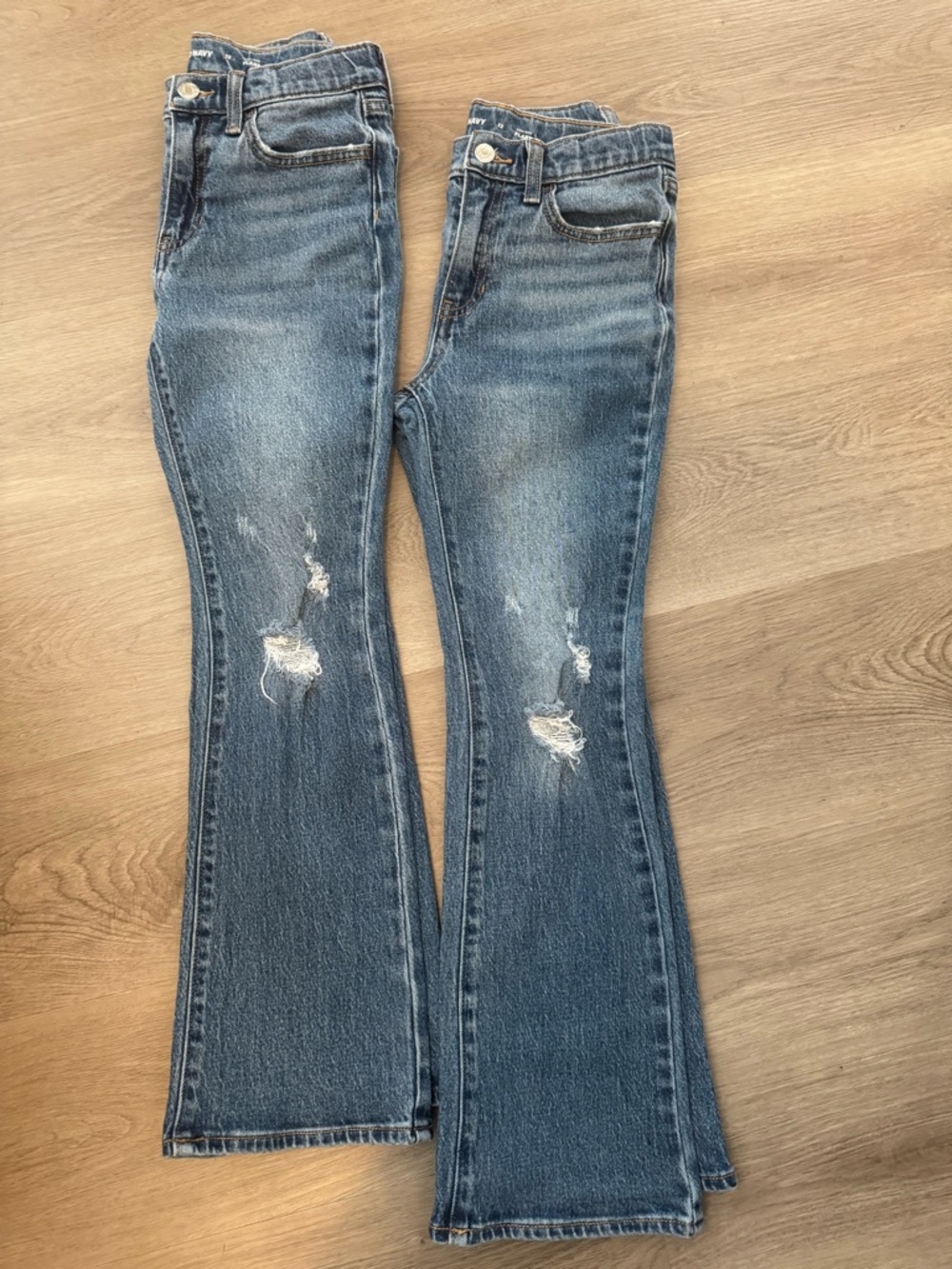Girls Distressed Flared Jeans Size12